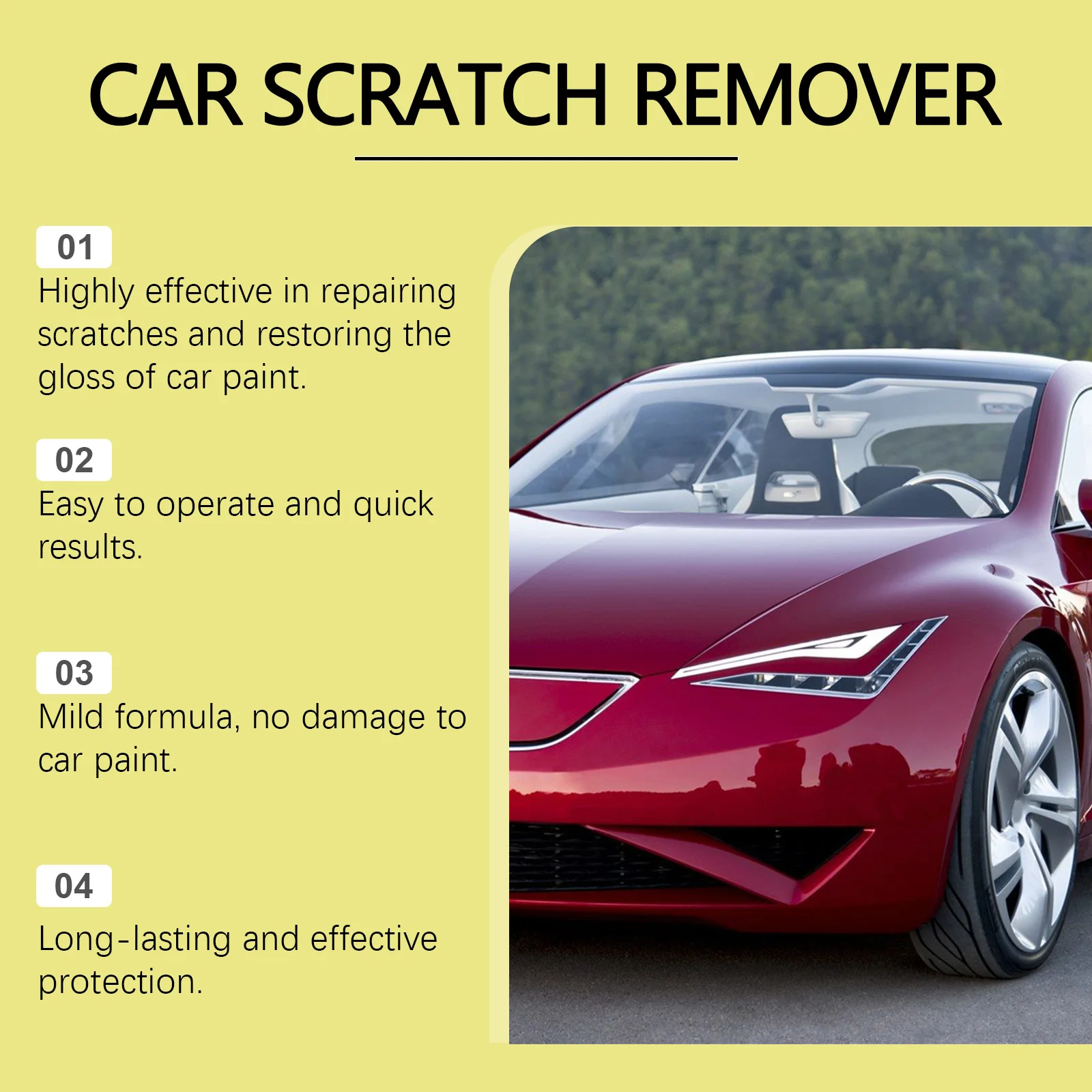 شمع إصلاح خدش السيارة مع طلاء إسفنجي، رعاية إصلاح، شمع مجاني، أدوات تنظيف الأوساخ، تلميع بالتفصيل، يدوم طويلاً  #3