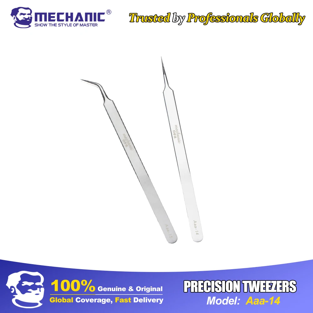 

MECHANIC Ultra-Precision Industrial Tweezers Anti-static Magnetic Stainless Steel Tweezers Set PCB Electronics Repair Hand Tools