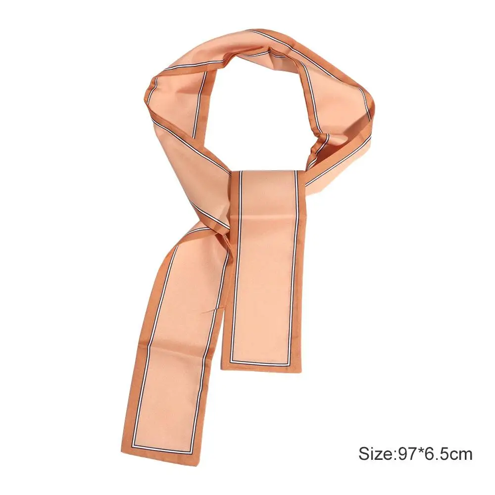 Neckerchief Printing Female Shawl Wraps French Ribbon Headband Silk Scarf Korean Style Scarves Printed Scarf Small Long Scarf