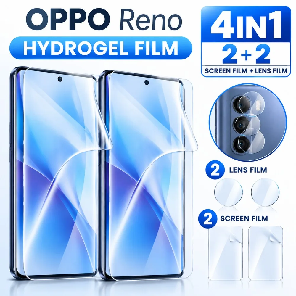 2+2PCS Soft Screen Protector For Oppo Reno12 FS 4G Reno12 FS 5G Reno12 Pro Hydrogel Film For Oppo Reno11 Reno11 F Reno11 Pro HD