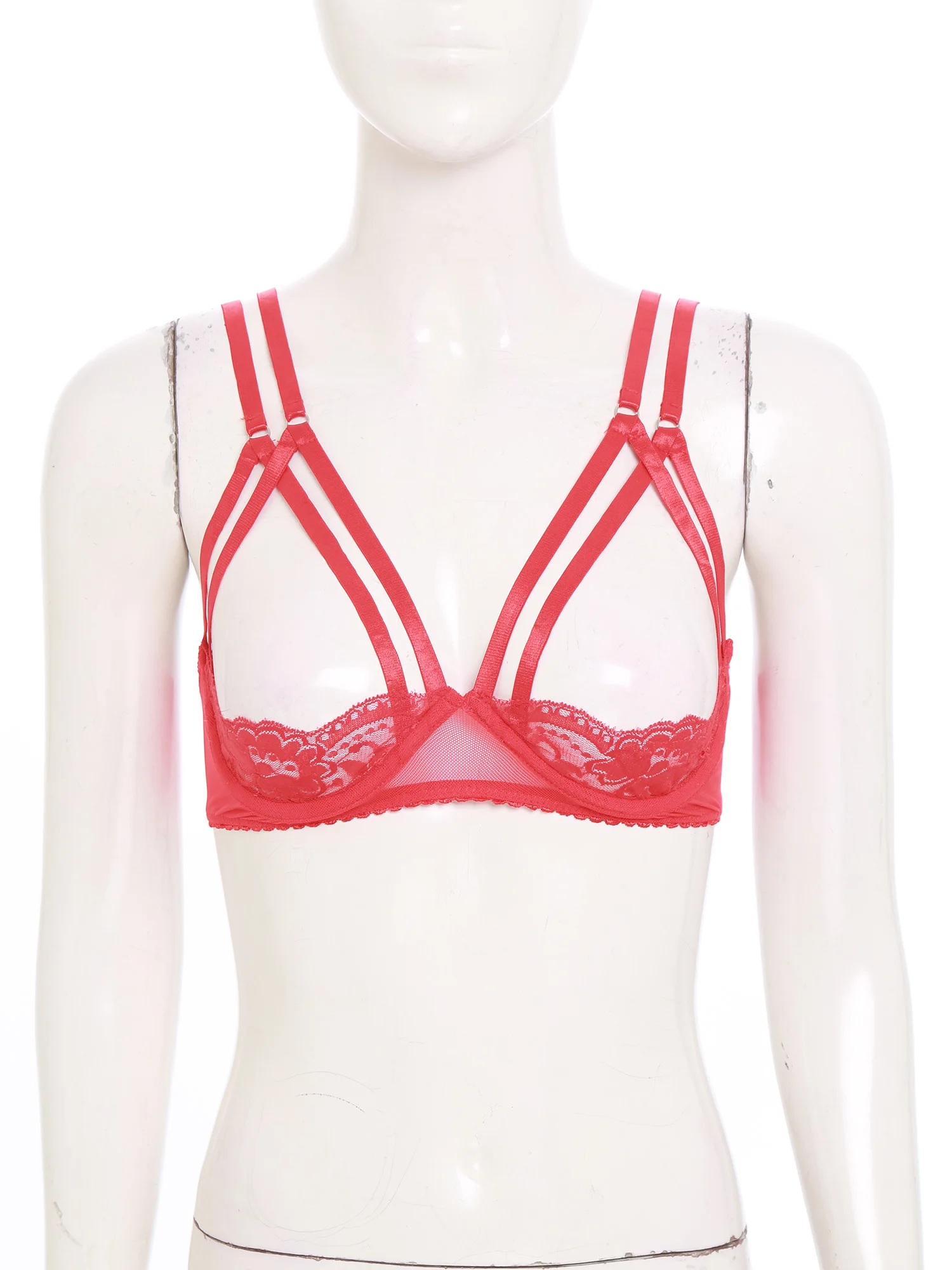 ملابس داخلية نسائية حمالة صدر دانتيل بدون كعب ملابس داخلية بأشرطة كتف مزدوجة رافعة للشرفة حمالة صدر عارية ملابس ليلية للمواعدة