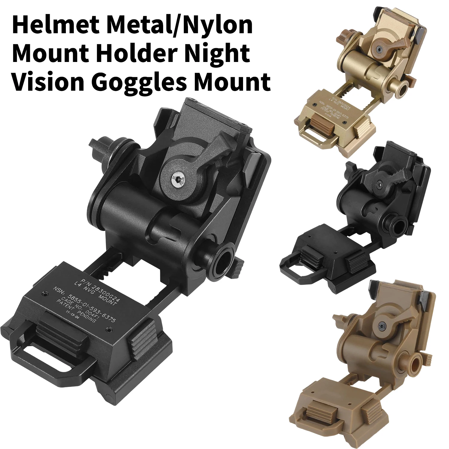 L4G24 NVG Helmet Metal/Nylon Mount Holder Night Vision Goggles Mount Outdoor Sport Tactical Helmet Bracket For PVS15/18