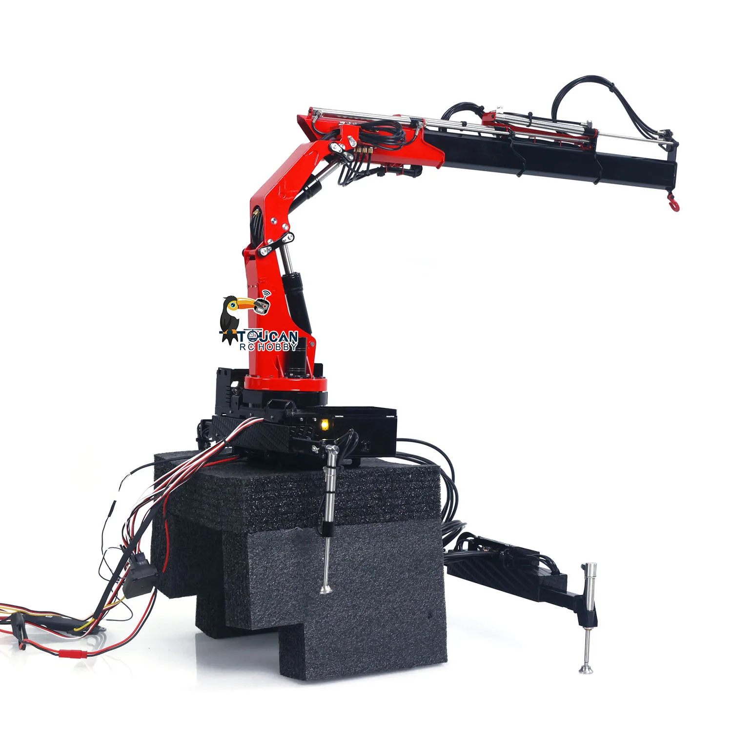 

LESU 1/14 Hydraulic Crane Assembled Painted Red Black DIY RC Tractor Truck Remote Control Trailer Toys For Adults TH19711-SMT4