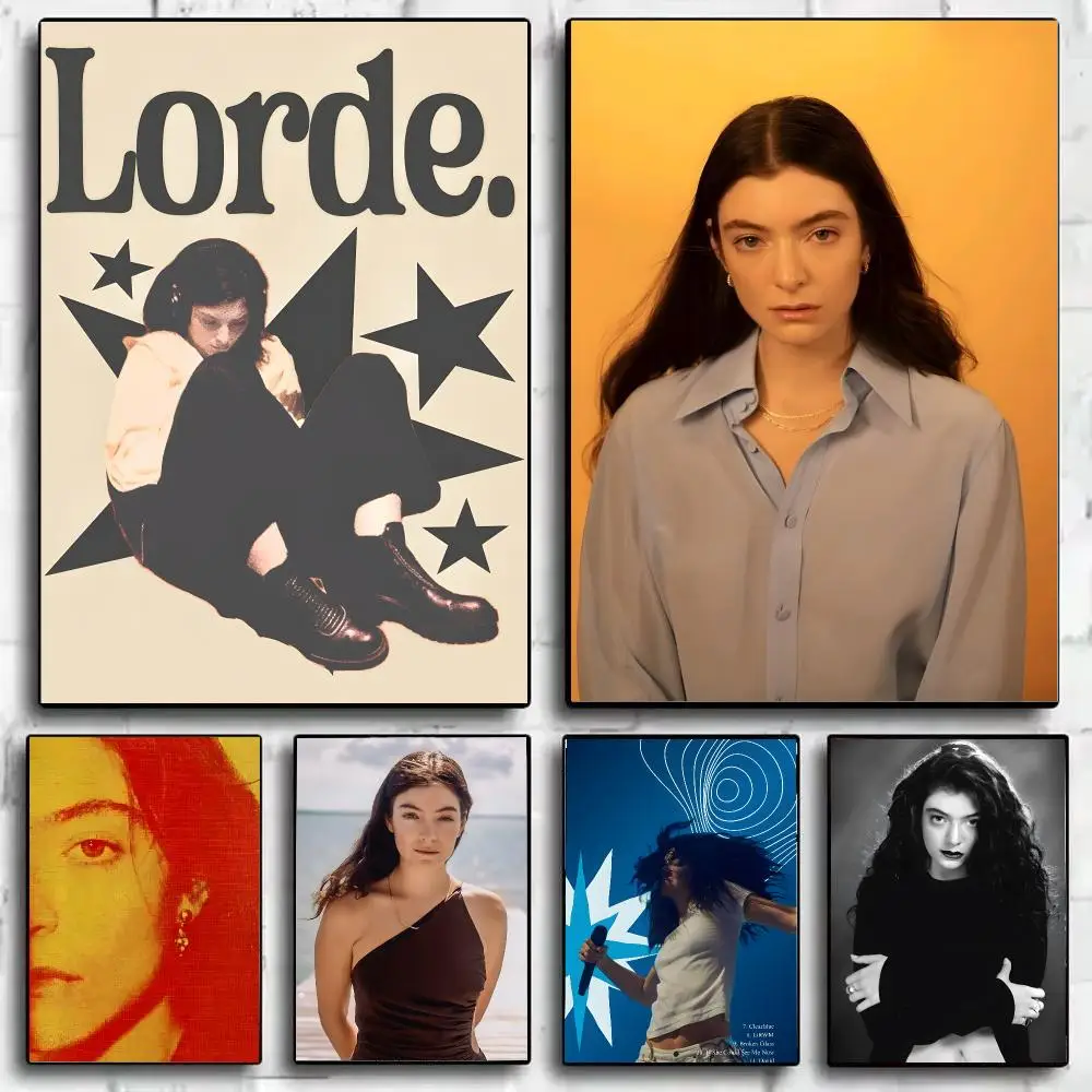 Famous Singer L-Lorde Poster Art HD Art Sticky Wall Waterproof Home Living Room Bar Decoration