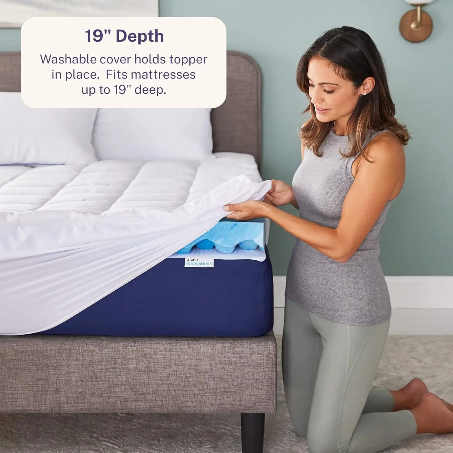 Dual Layer 4 Inch Memory Foam Mattress Topper, Queen Size, Ultra Soft Support