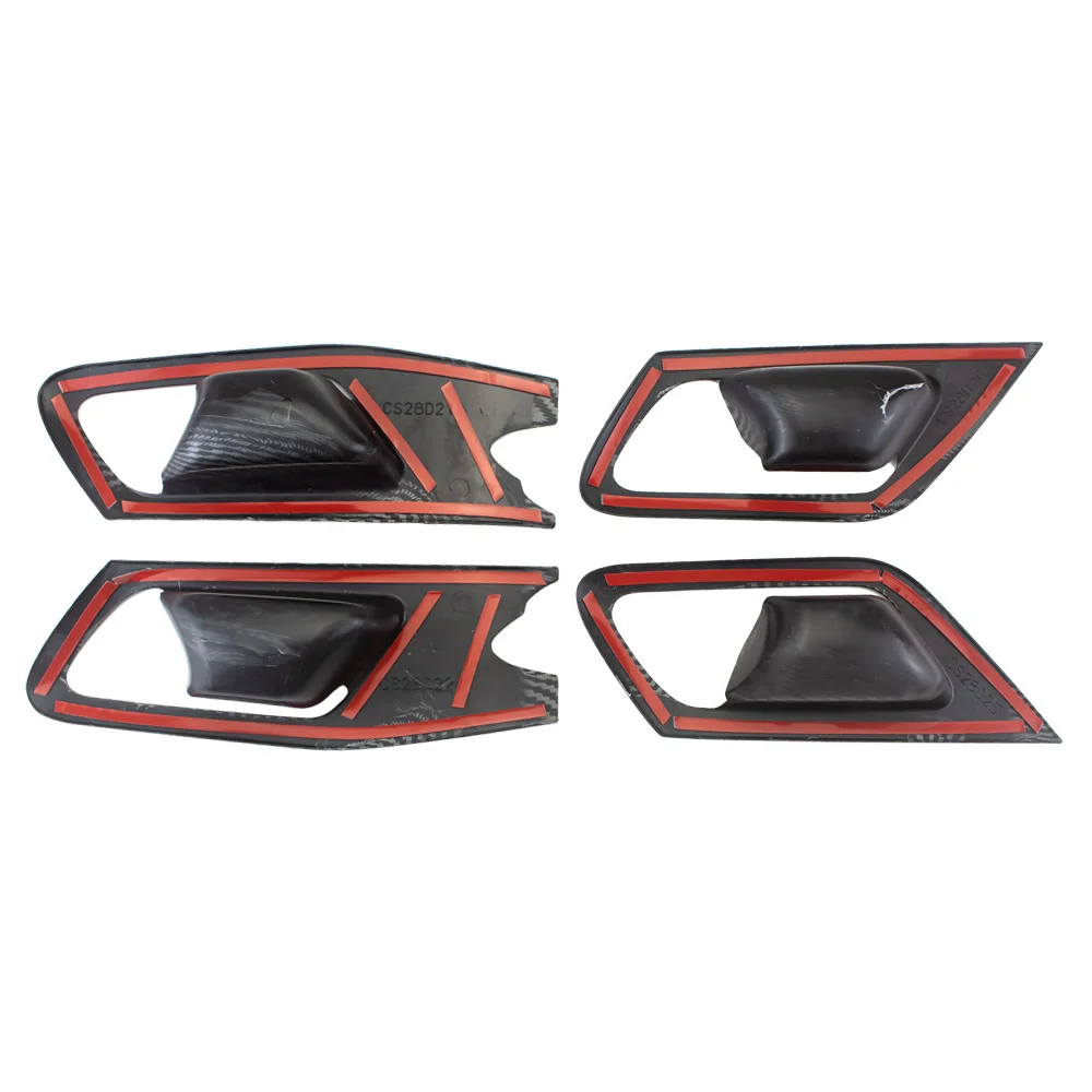 4pcs ABS Inner Door Open Handle Bowl Cover for Peugeot 208 2020-2025 Golden Carbon Fiber Color Interior