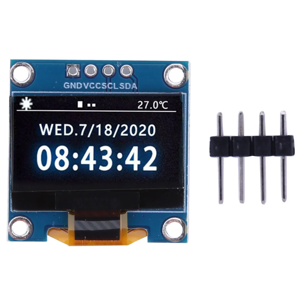 0.96inch OLED LCD LED Display Module 4pin IIC 3.3-5V SSD1315 Drive White/Blue/Yellow Blue Display for Arduino/Raspberry Pi/BBC