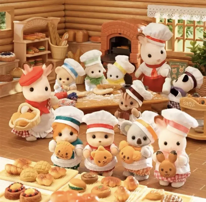 Jp Limited Edition Collection Sylvanian Families Chef Baby Family Series Cute Flocking Doll Toy Desktop Decora Birthday Gift Toy