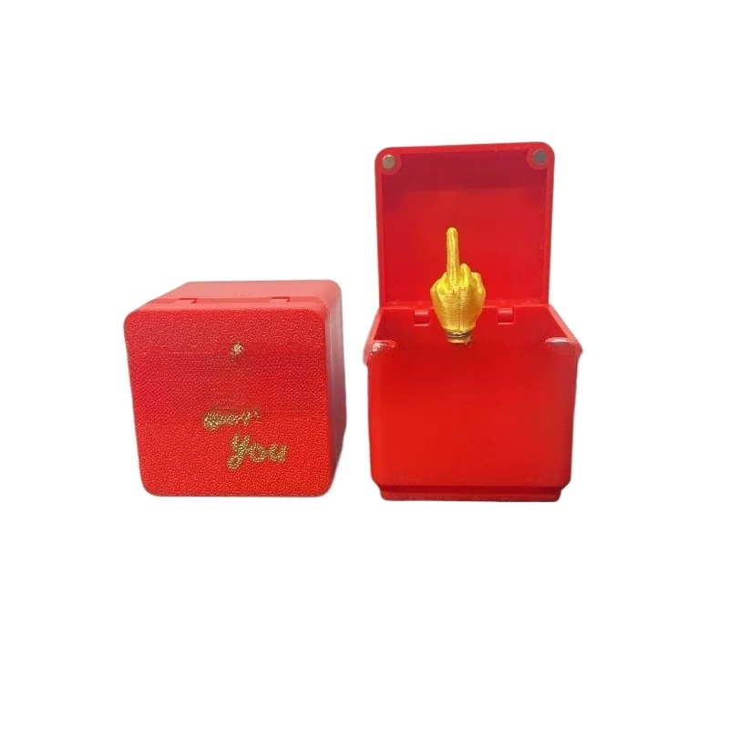 Surprise Fun Gift Middle Finger Box Funny Creative Gifts Desk Ornaments Home Decoration Gifts for Friends and Guests.