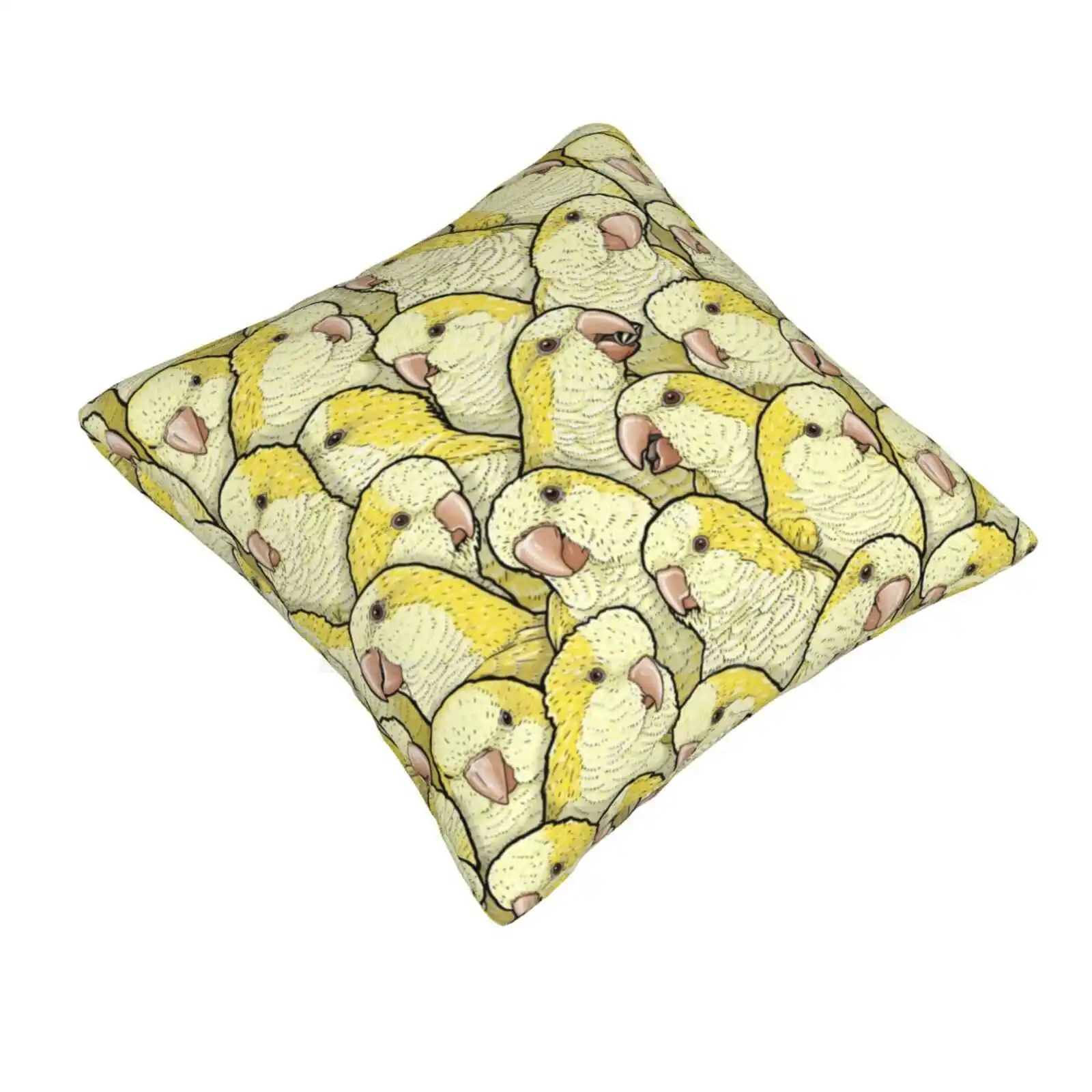 Yellow Lutino Parrots Home Sofa Car Waist Throw Pillowcase Lutino Bird Monk Parakeet Monk Parrot Pet Birb Yellow Maratus Funk