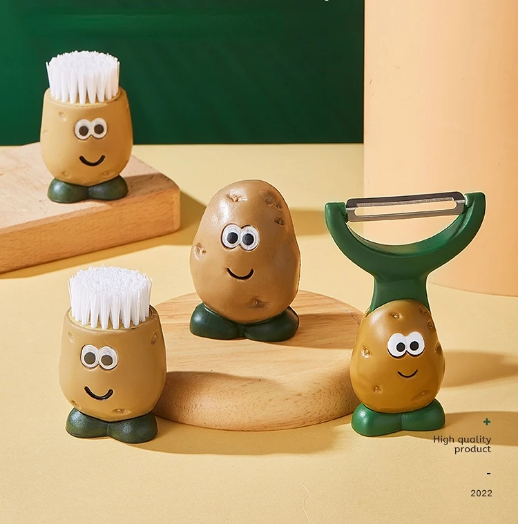 Spazzola per Verdure, Spazzola per Patate in Legno Spazzola per Frutta Spazzola per Carote Spazzola per la Pulizia Spazzola per Piatti per la Pulizia