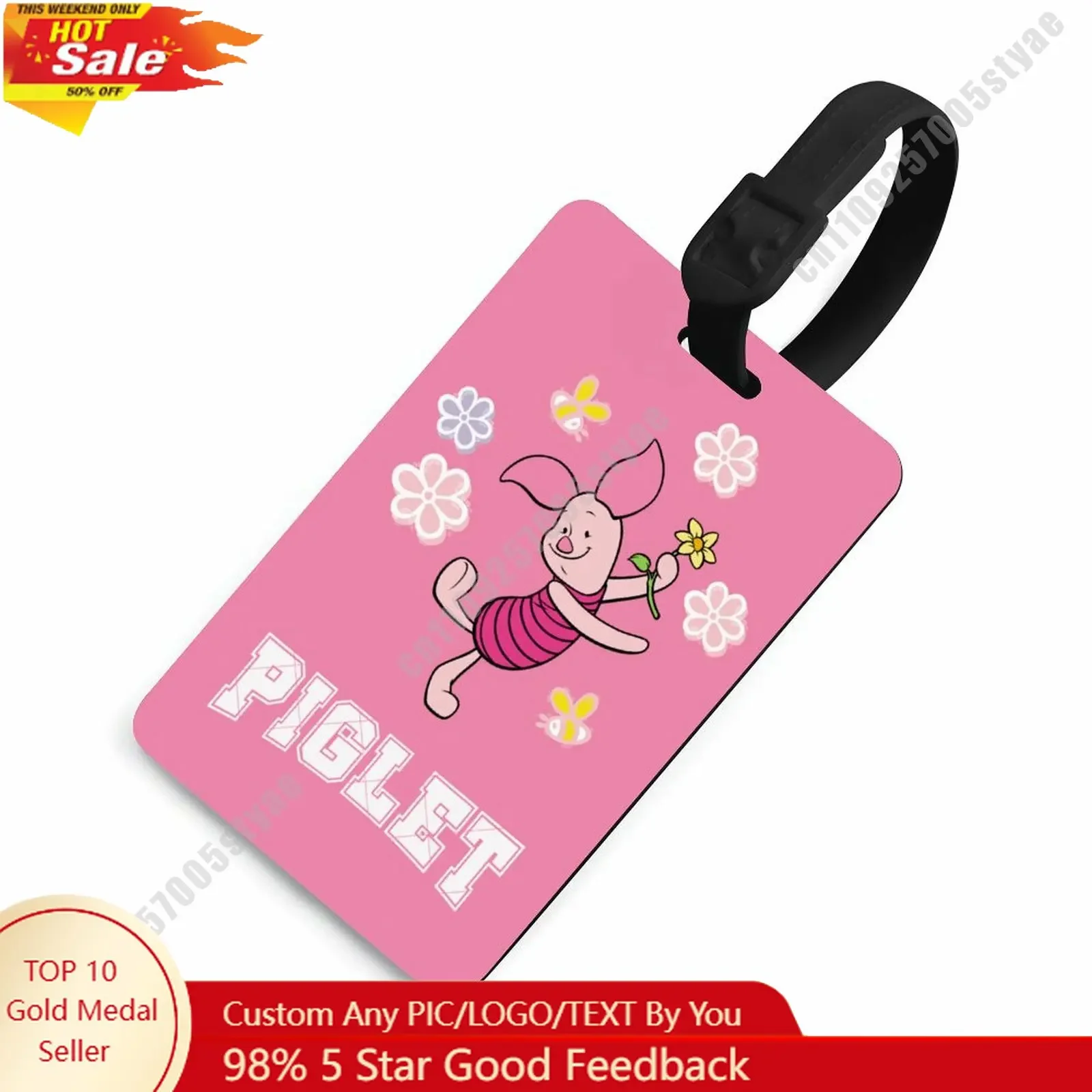 

Piglet Luggage Tags Disney Personalized Customized Your Name Phone Number Address Anti Loss Travel Essential Accessories