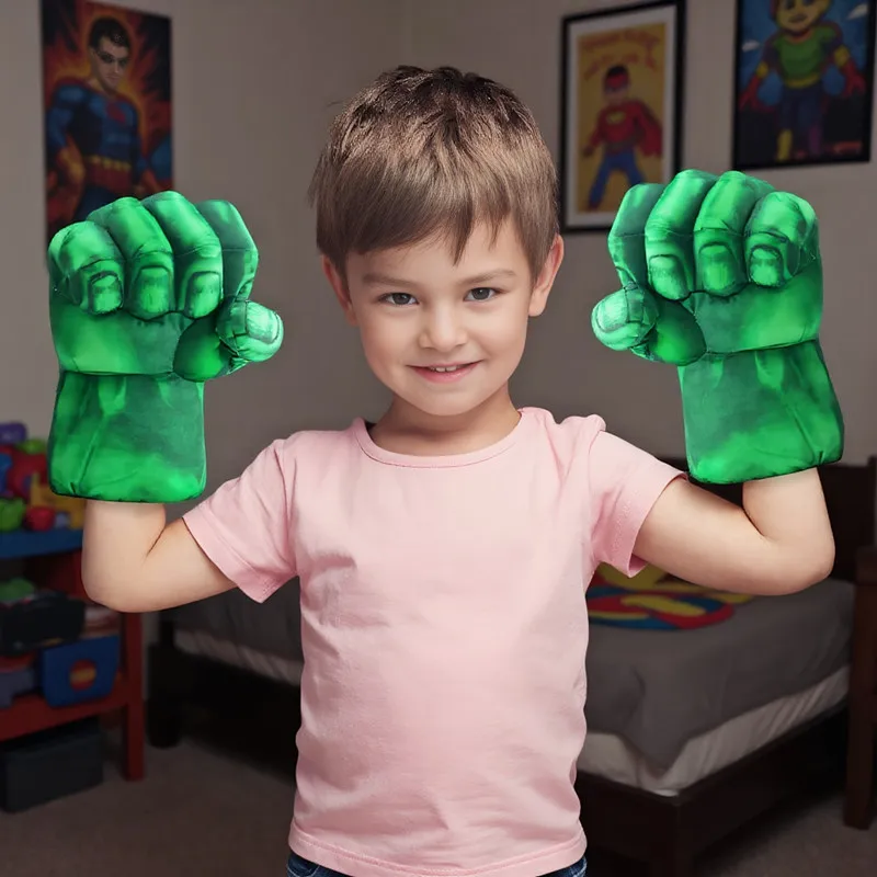 

Kids Superhero Foam Boxing Gloves Safe Soft Role Play Costume Party Performance Props for Children Holiday Show Green Gloves