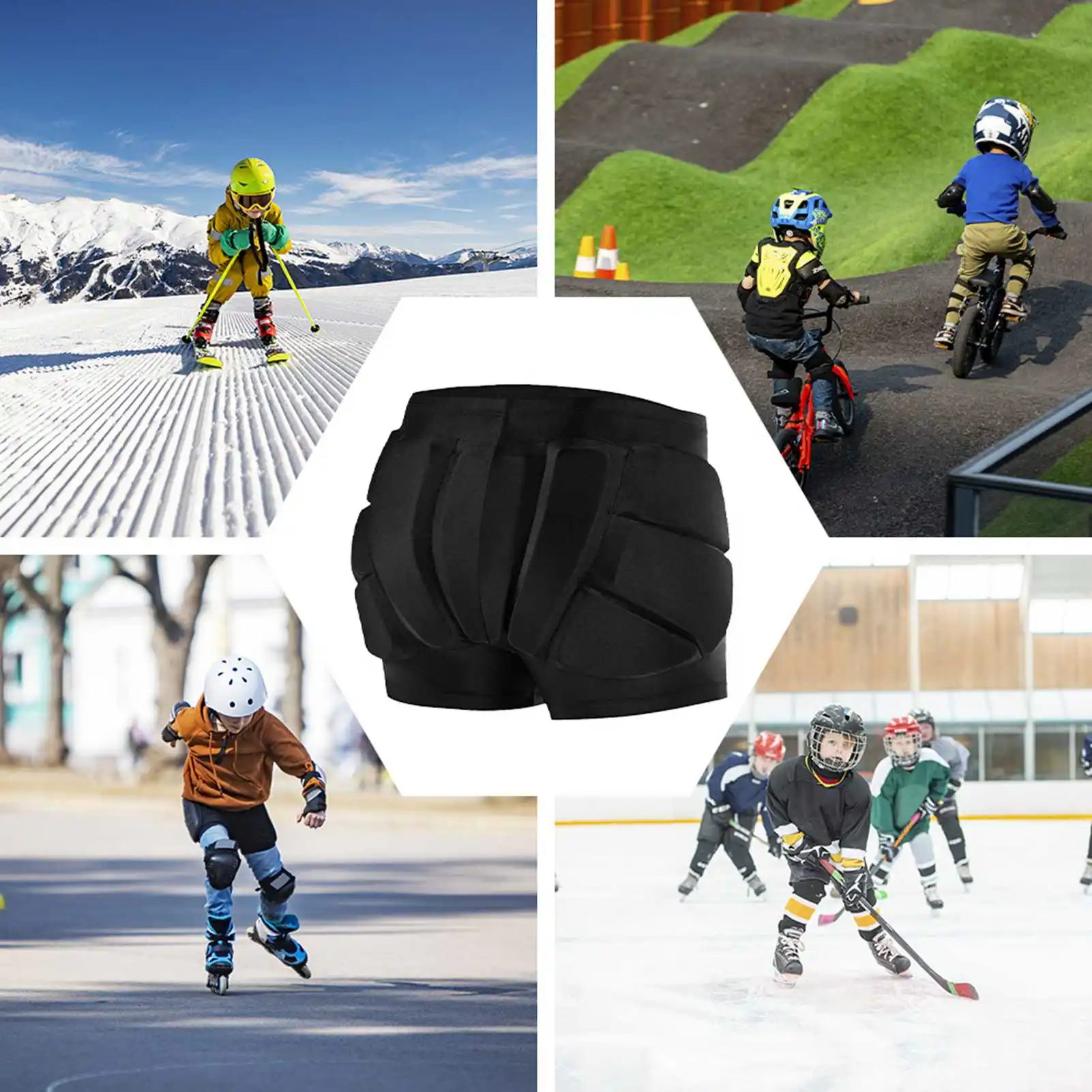 

padded shorts for skating Kids Pads For Roller Skating Accessories 3d For Butt And Tailbone Kids Hips Protective Pads