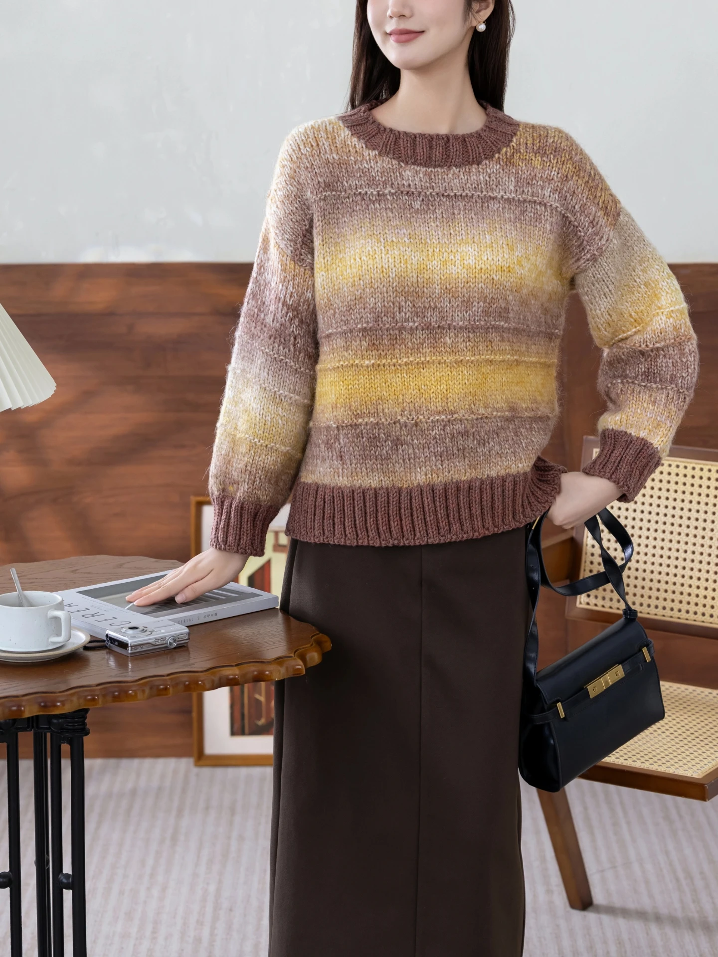 

Handmade DIY Sweater Yarn Material Kit Striped Sweater Clothing Ball of Yarn Material Package SuSuJie Home Fashion Accessories