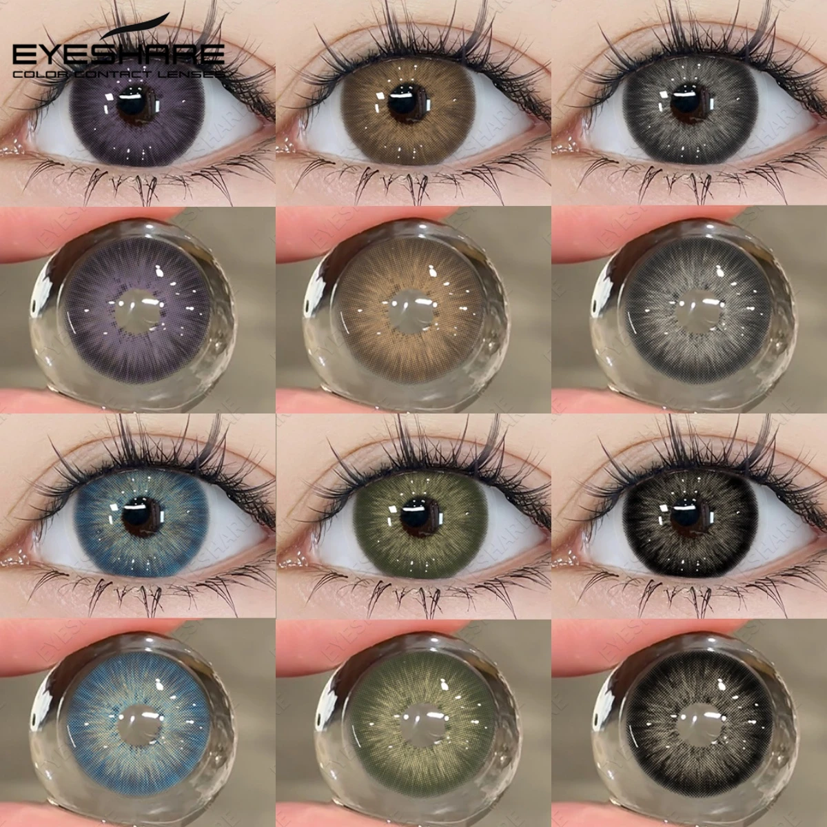 EYESHARE 1 Paar Natürliche Braune Kontaktlinsen für Blaue Augen Hochwertige Graue Augenkontaktlinsen Grüne Pupillen Jährliche Farbige Kontaktlinsen