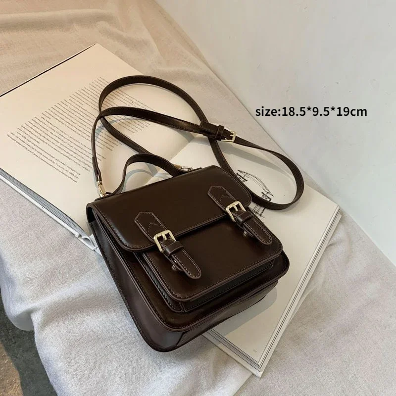 Women Small Square Bag Japanese Jk Uniform Bag 2023 New High Quality PU Leather Female Handbag Retro Ladies Messenger Bag