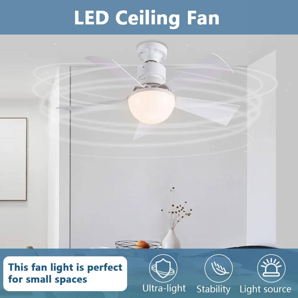 

30W Ceiling Fans Lamp with Remote Control Decorative Ceiling Fanlight 3 Speeds Adjustable Creative Fan Lamp for Home Bedroom