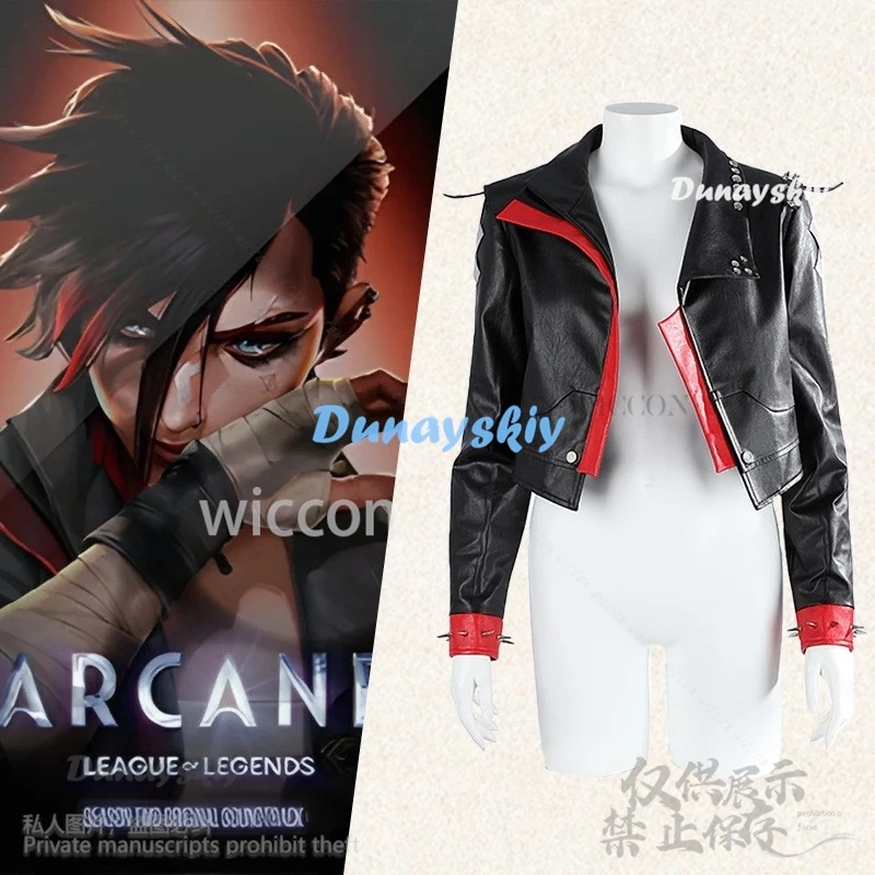 Anime Game LoL Cosplay Arcane League Of Legends Costume Arcane Vi Coat Wigs Earing Halloween Christmas For Girls Customized