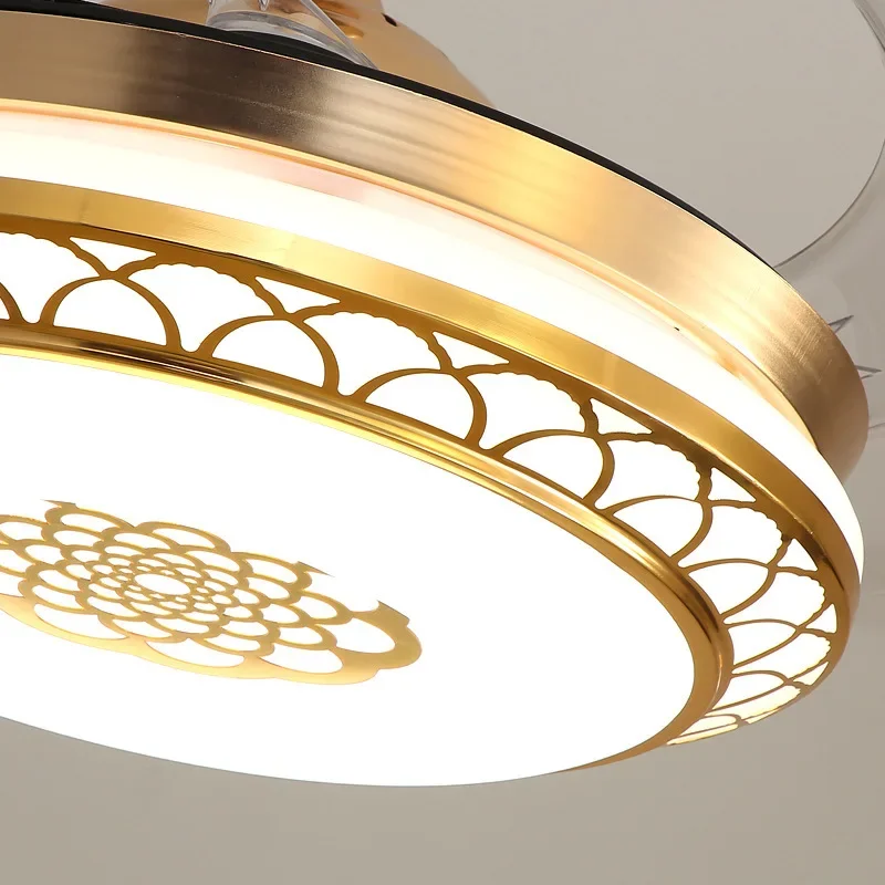 Frequency Conversion Ceiling Fan Lights Invisible Led Fan Light Living Room Bedroom Dining Room Ceiling Fan-Style Ceiling Lamp