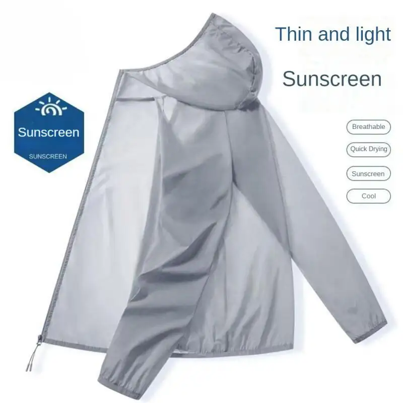 2024 Summer Fashion Sun Protection Suit Men's Trendy Brand Outdoor Leisure Sports Fishing Skin Ultra-thin Breathable Jacket