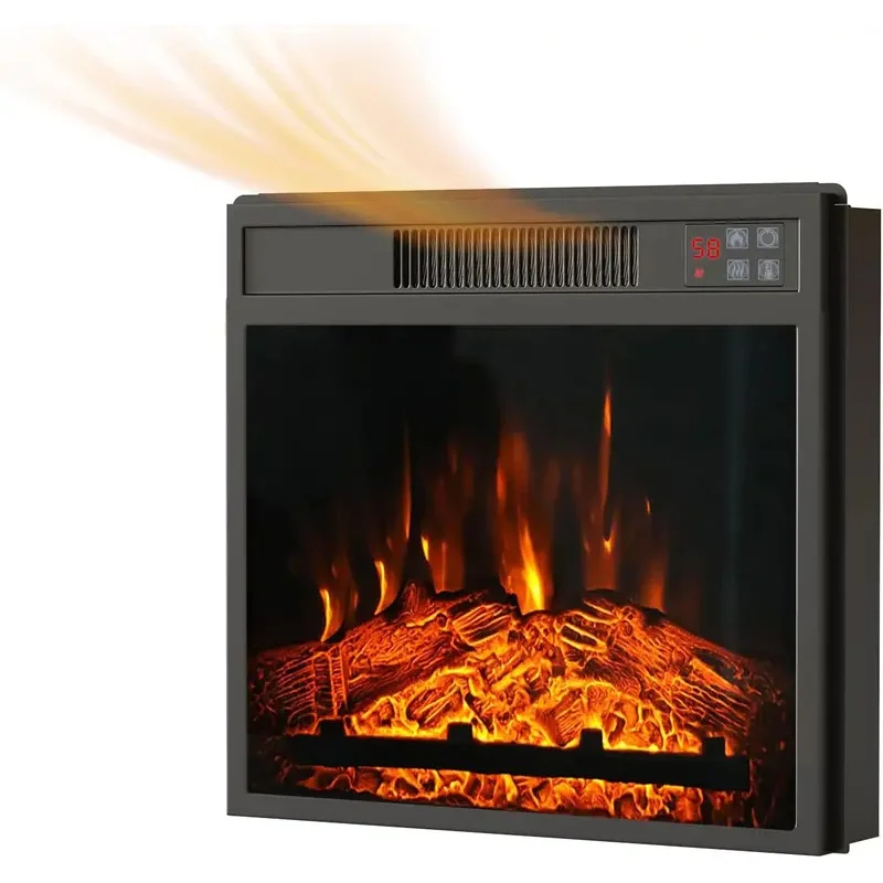 Electric Fireplace Insert, Recessed Fireplace Heater with Low Noise, Remote Control with Timer, Touch Screen