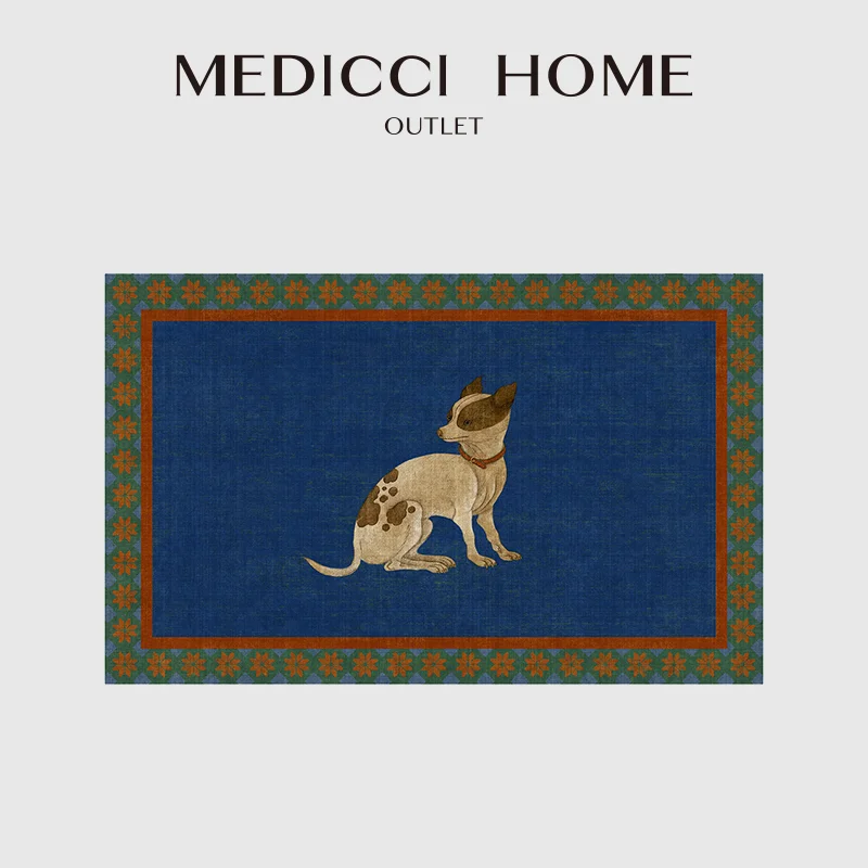 Medicci Home Renaissance Art Chihuahua Dog Decorative Small Carpet Medieval Style Area Rug Doormat For Living Room Bedside Porch