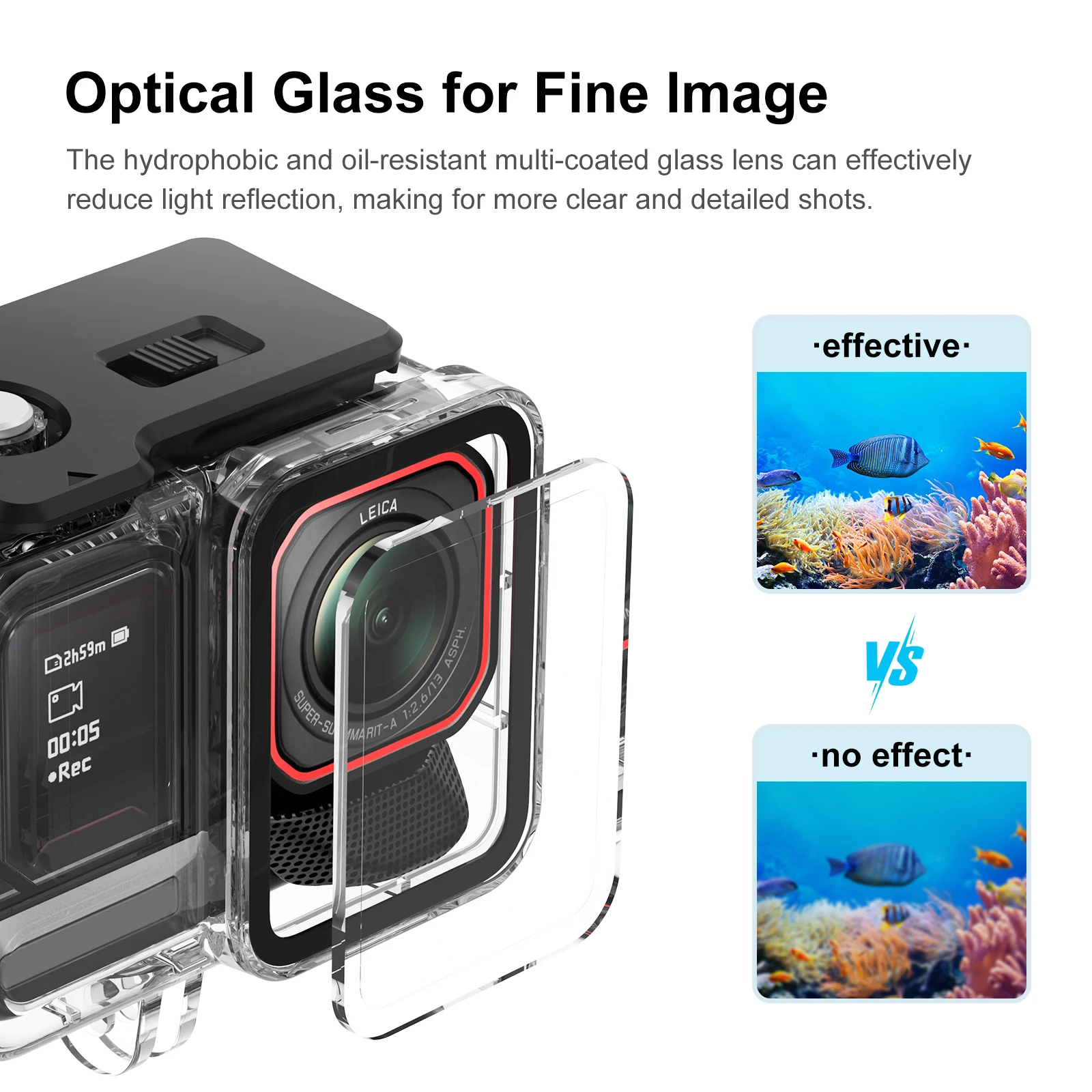 غطاء مقاوم للماء الغطاء الواقي تحت الماء 45 متر الغوص شل الغوص الحال بالنسبة Insta360 Ace Pro 2 / Pro ملحقات الكاميرا الرياضية