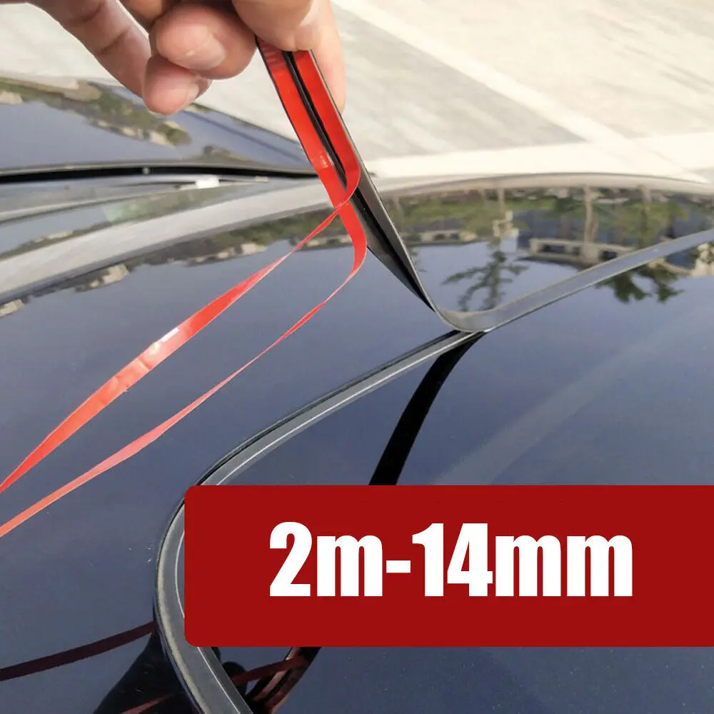 Car Windshield Roof Rubber Seal Strip Noise Insulation Stickers Accessories 2M