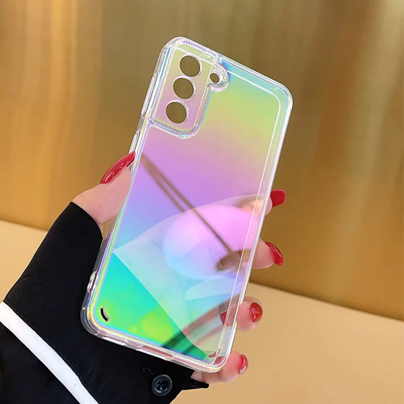 for Samsung Galaxy S25 S24 S23 S22 S21 S20 FE Ultra Plus A54 A34 Case Gradual Color Plating Clear Shockproof Soft Bumper Shell
