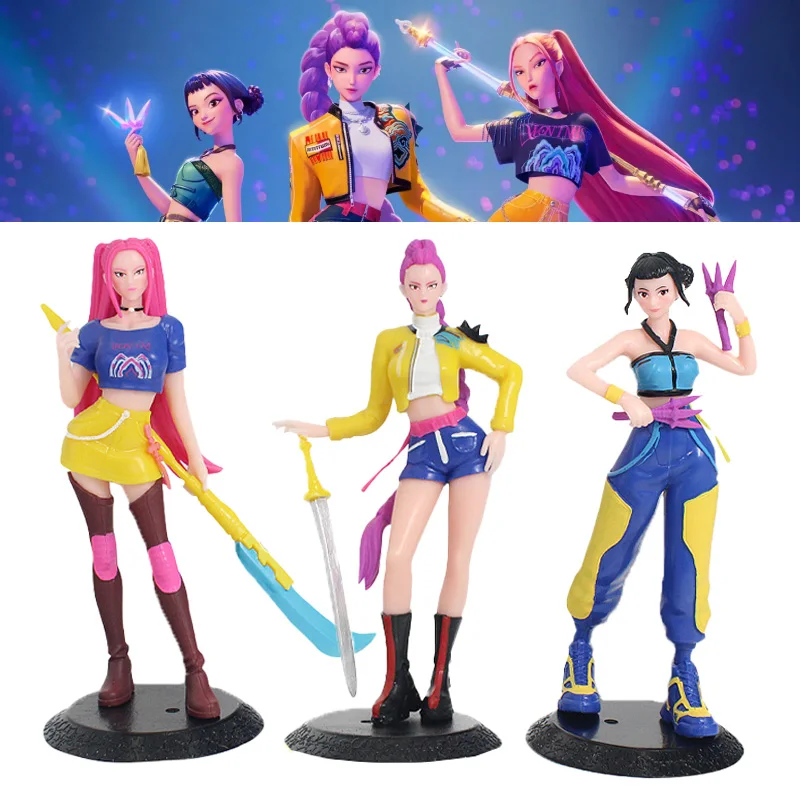 Figurki z grupy dziewczęcej K-Pop Demon Hunter - Gadżety z grup idolów K-Pop, zabawki i ozdoby z postaciami z kreskówek