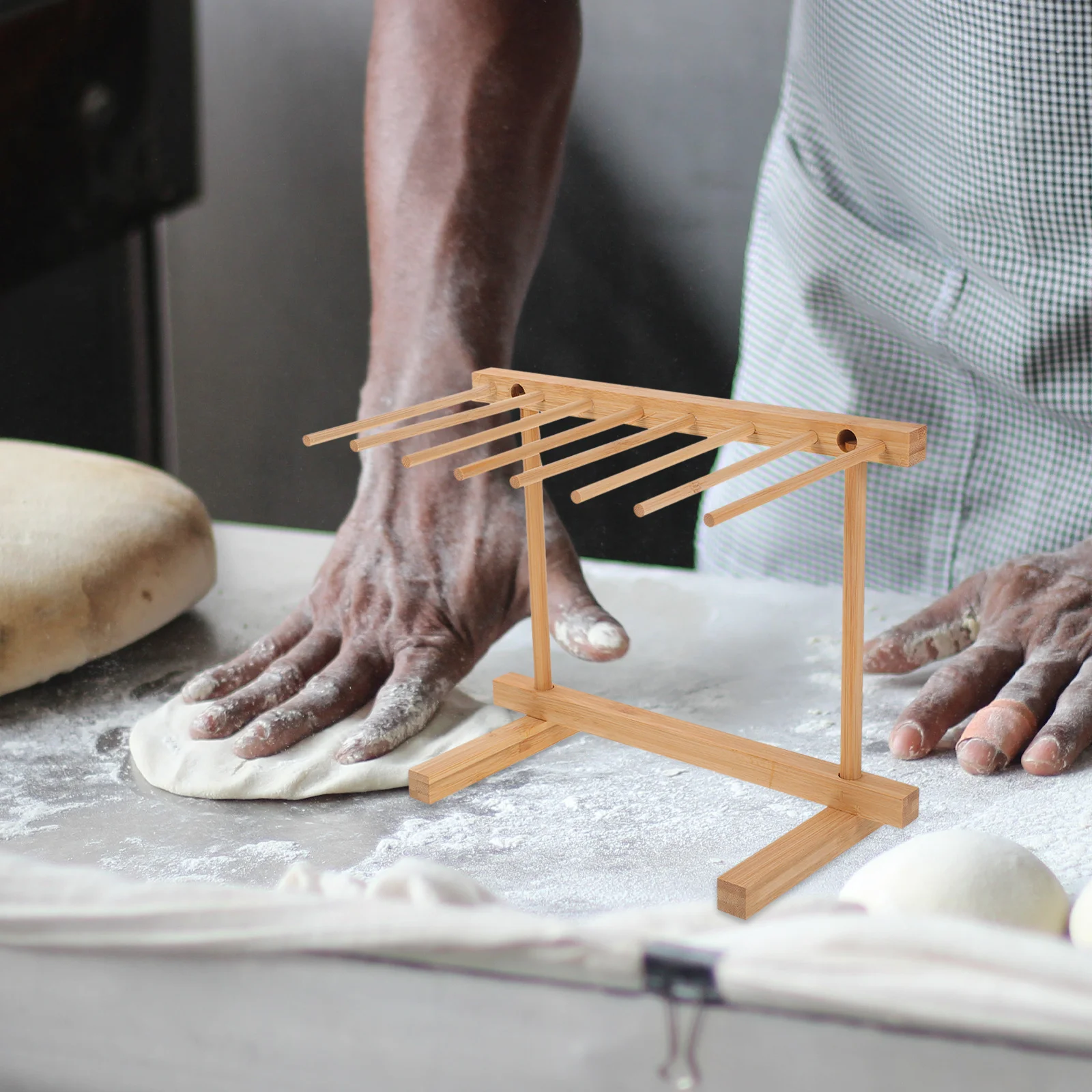 

Wooden Pasta Drying Rack Space Saving Design Spaghetti Dryer Stand Reusable Hanging Noodle Holder Kitchen Tool