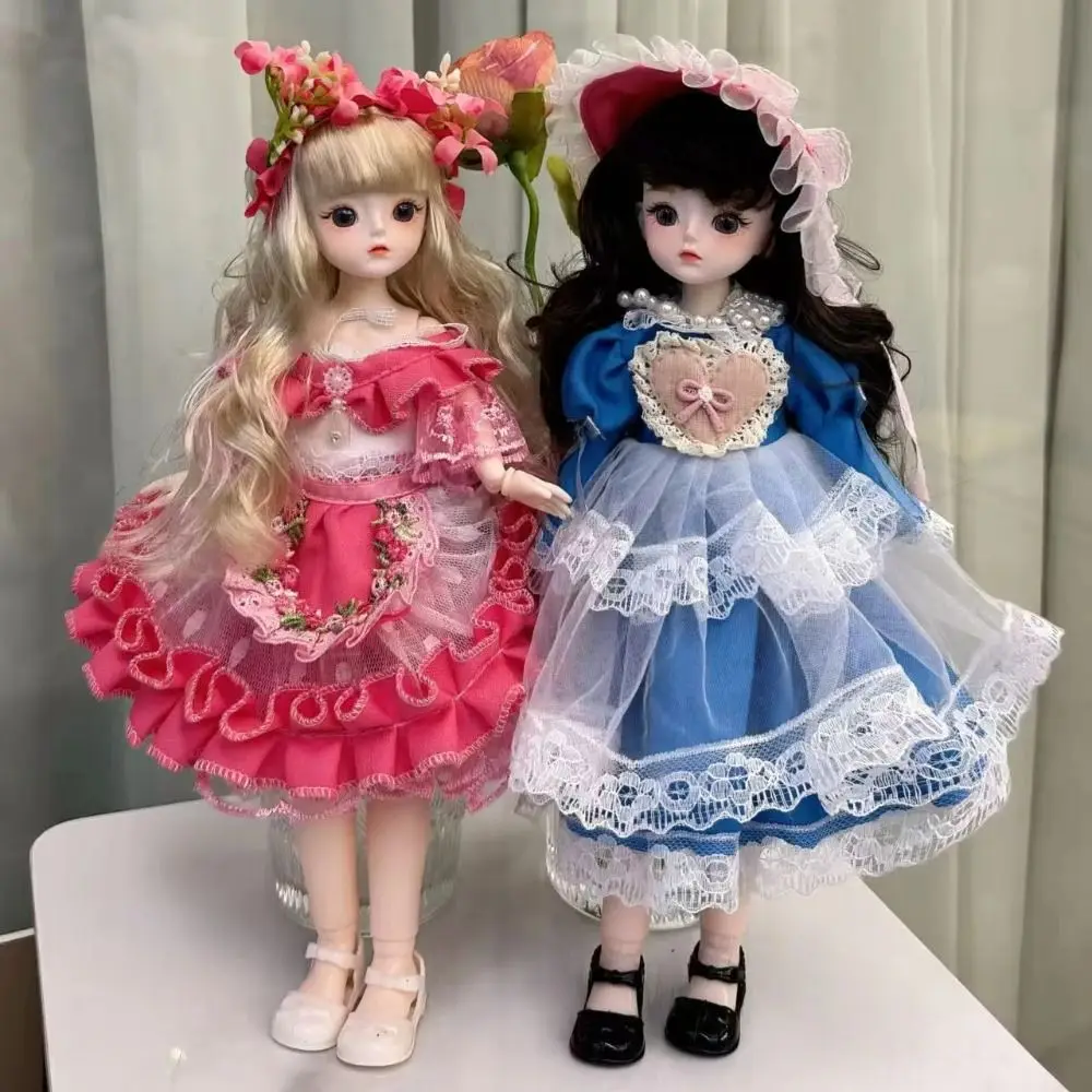 

1/6 SD 30cm Doll with Clothes Long Hair High Heel Princess Dress Up Dolls with Wig Make Up Ball Jointed