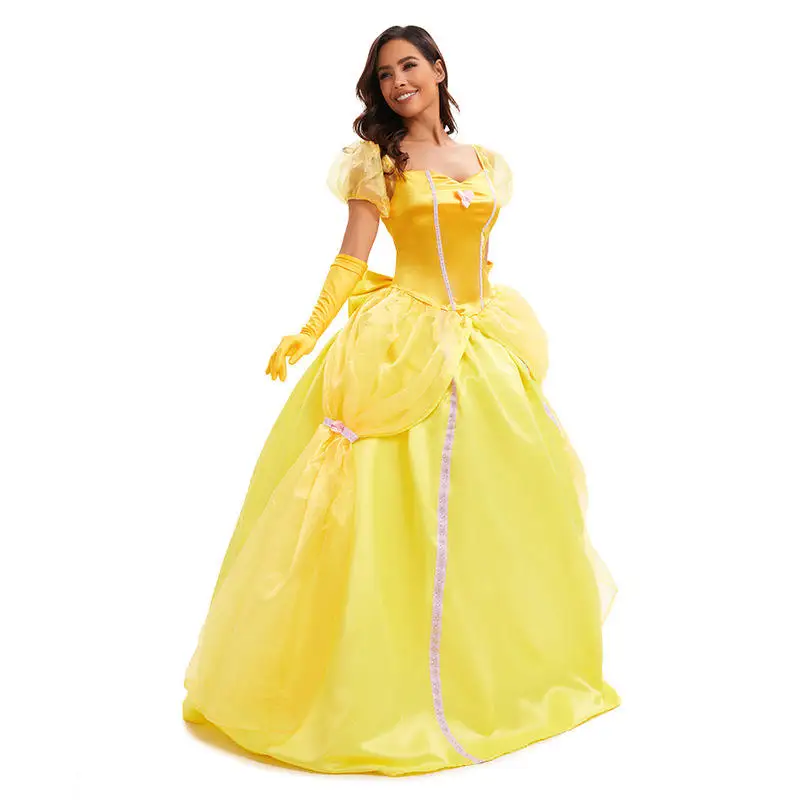 

Beauty And the Beast Belle Princess Skirt Halloween Costume Women's Ethnic Stage Clothing Spring 2025 Nylon Material