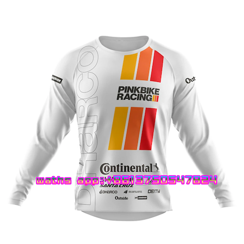 PINKBIKE Motocross Bmx Racing Jersey  Downhill Mountain Bike Jerseys Long sleeve Cycling Clothing Mtb Tops