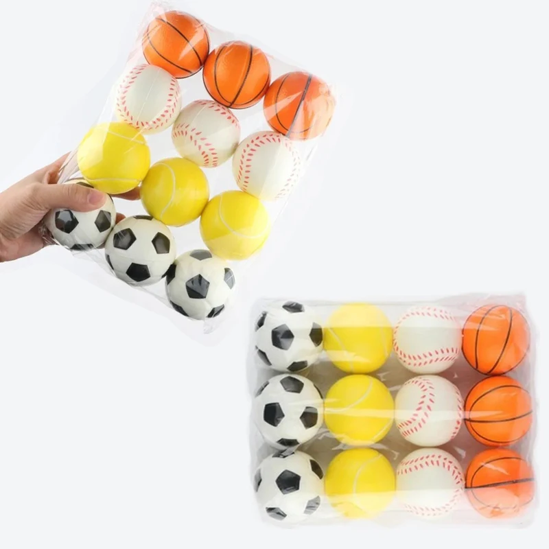 63mm Kids Soft Football Basketball Baseball Tennis Toy Foam Sponge Decompression Exhaust Pressure Ball Football Compression