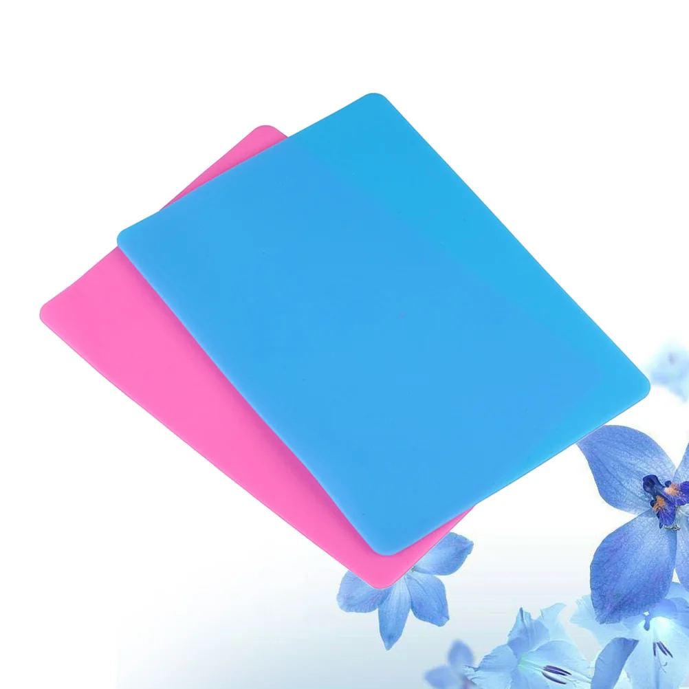 

2PCS Resin Mold Silicone Mat Keep Desk Clay Mat for DIY Handwork Pendant Making Jewelry Casting - Size L (Pink/Blue)