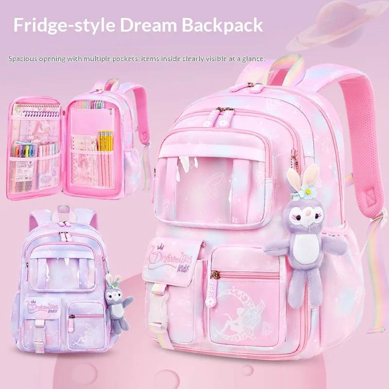 3Pcs School Backpack for Girls Large Capacity Kid's School Bag with Lunch Pancil Carry Case Bag Travel Backpack Child Gift