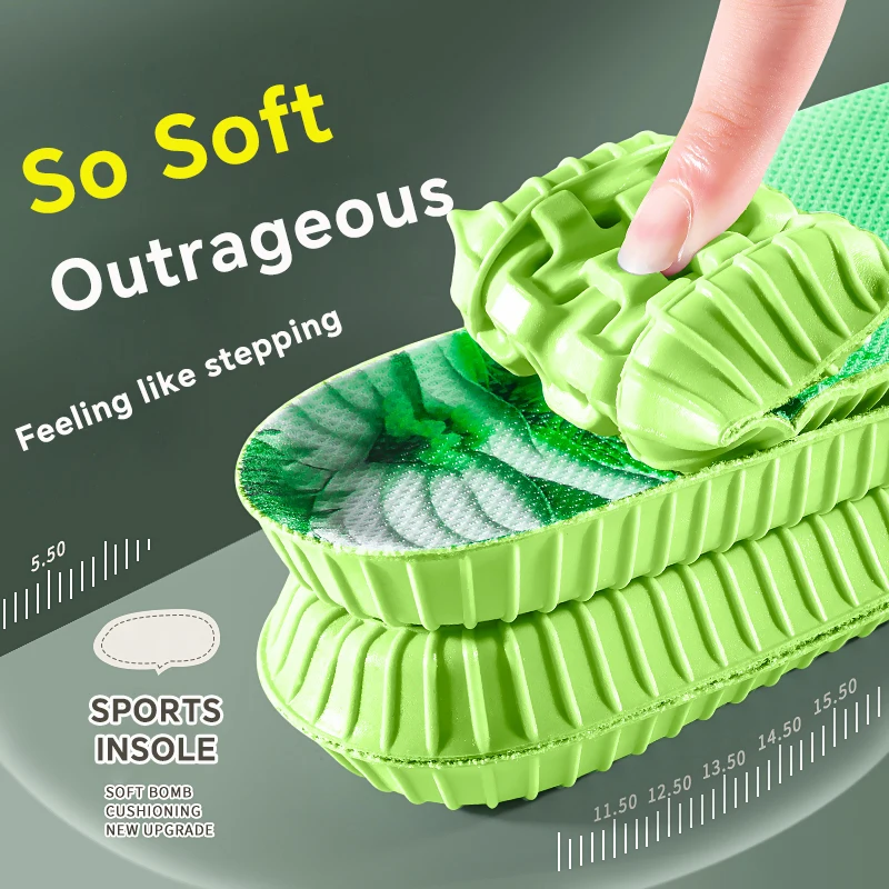 النعال الرياضية للأحذية وحيد امتصاص الصدمات مزيل العرق وسادة تنفس تشغيل النعال للأقدام رجل إمرأة النعال العظام