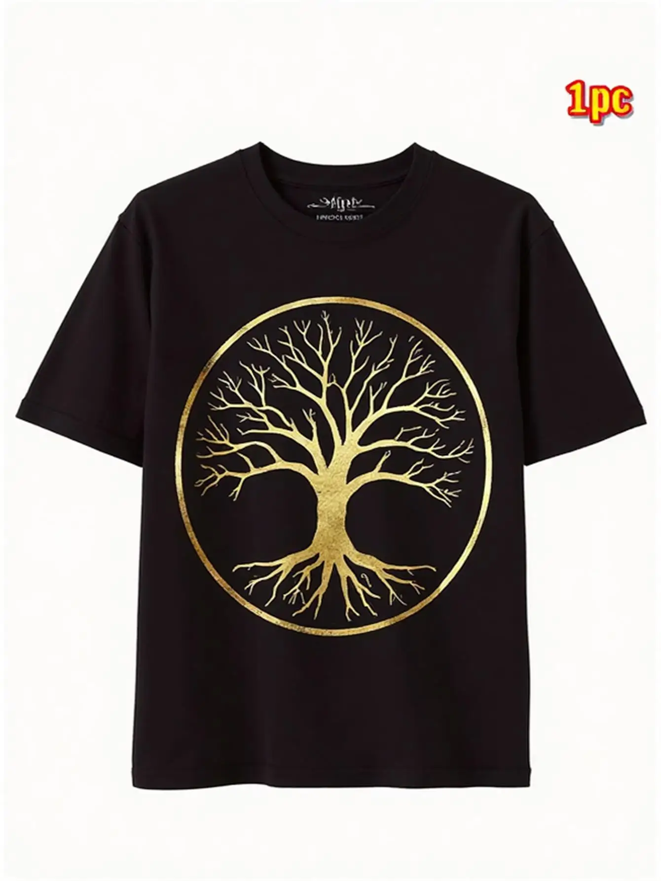 

Men's Black T-Shirt with a Tree of Life Design, Soft and Breathable, Regular Fit Casual Shirt Suitable for Everyday and Formal Wear, Comfortable for All Seasons, Ideal Birthday, Anniversary, Halloween Gift for Him