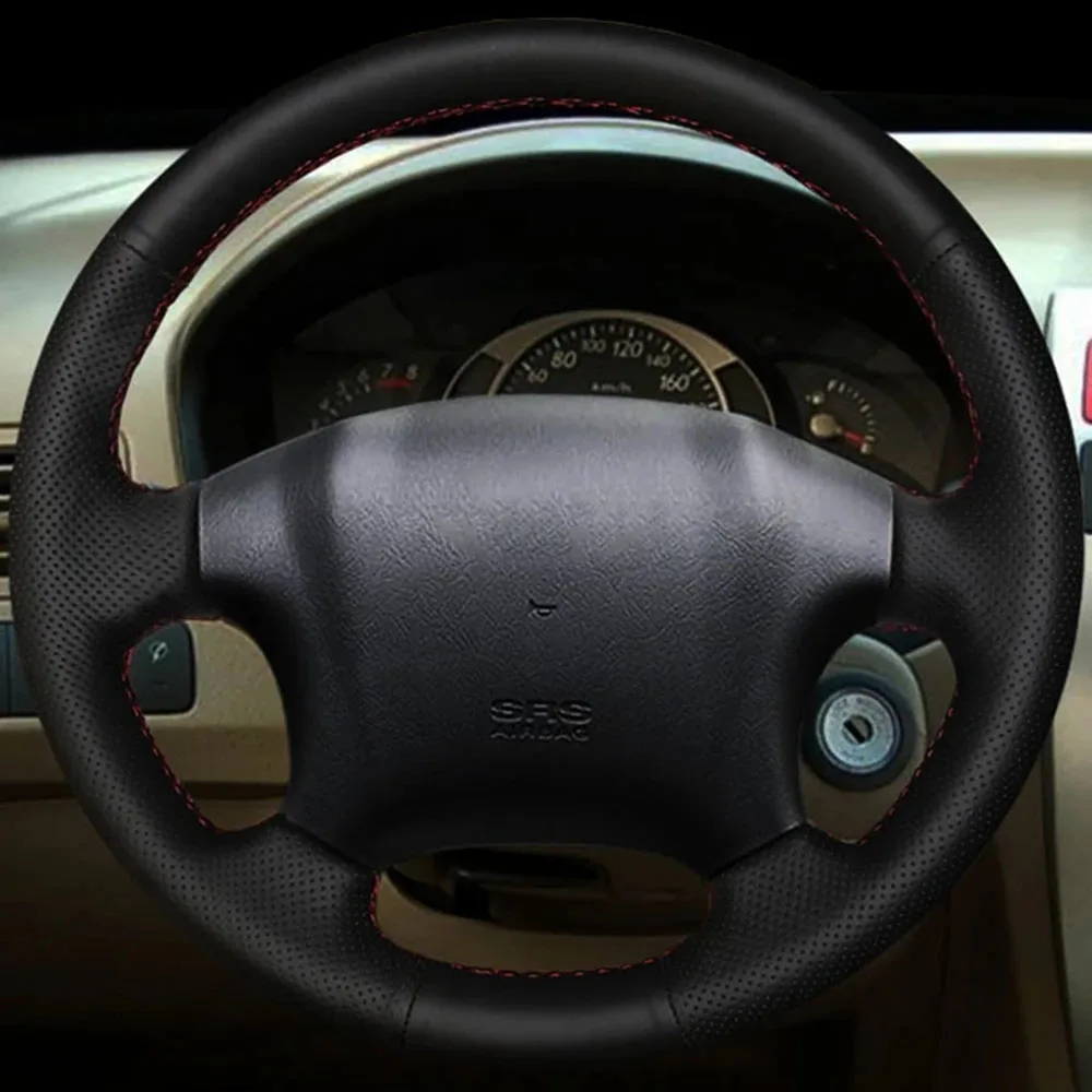 Car Products DIY Black Faux Leather Car Accessories Steering Wheel Cover For Hyundai Tucson 2004 2005 2006 2007 2008 2009 2010