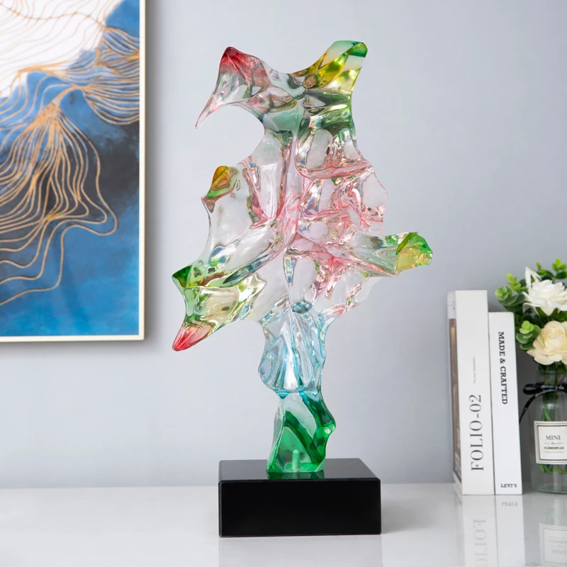 

Home decoration abstract colorful rockery mountain resin sculpture