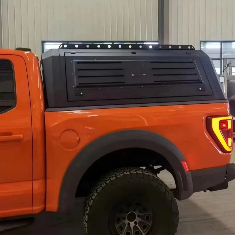 Double Row Folding Steel High Tonneau Pickup Truck Bed Cover Accessories