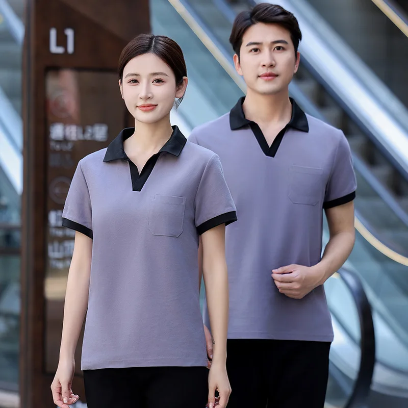 Schoonmaken Tante Werkuniform Korte mouw Zomer Comfortabel Ademend Reinigingskleding Eigendom Gastenkamer Schoonmaakpersoneel Unifo