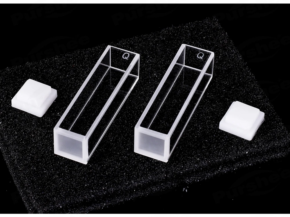 1 Stück Standard-Quarz-Fluoreszenzküvette, 10 mm, 4-seitig transparent, hohe Lichtdurchlässigkeit, verschiedene Ausführungen für UV-Vis-Spektrophotometer. – Detail 9