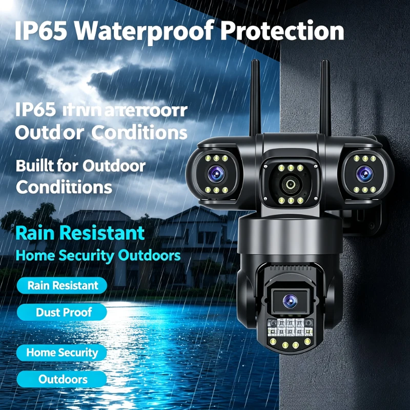 1. Waterproof 3‑Lens Network Monitor, 4G SIM Supported For Courtyard Off‑Grid Remote Watch Scenes