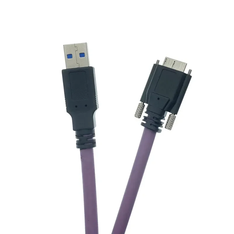 Cable de cadena de arrastre con tornillos para Hikvision TDS Basler Daheng, cable de datos de cámara industrial, USB 3,0 A macho A Micro USB 3,0, 1m-5m