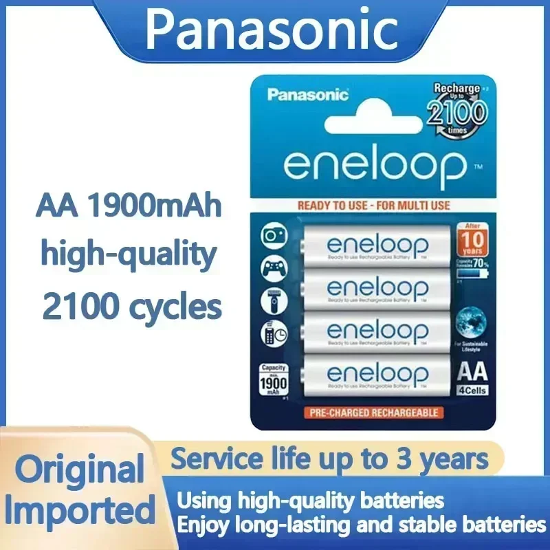 

100% NEW Panasonic Eneloop Original Battery Pro 1.2V AA 2100mAh NI-MH Camera Flashlight Toy Pre-Charged Rechargeable Batteries