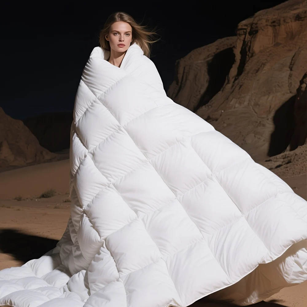 All-season Luxury Goose Down Comforter, Super Soft 700 Fluff, Breathable And Warm Hotel Fluffy, No Fluff