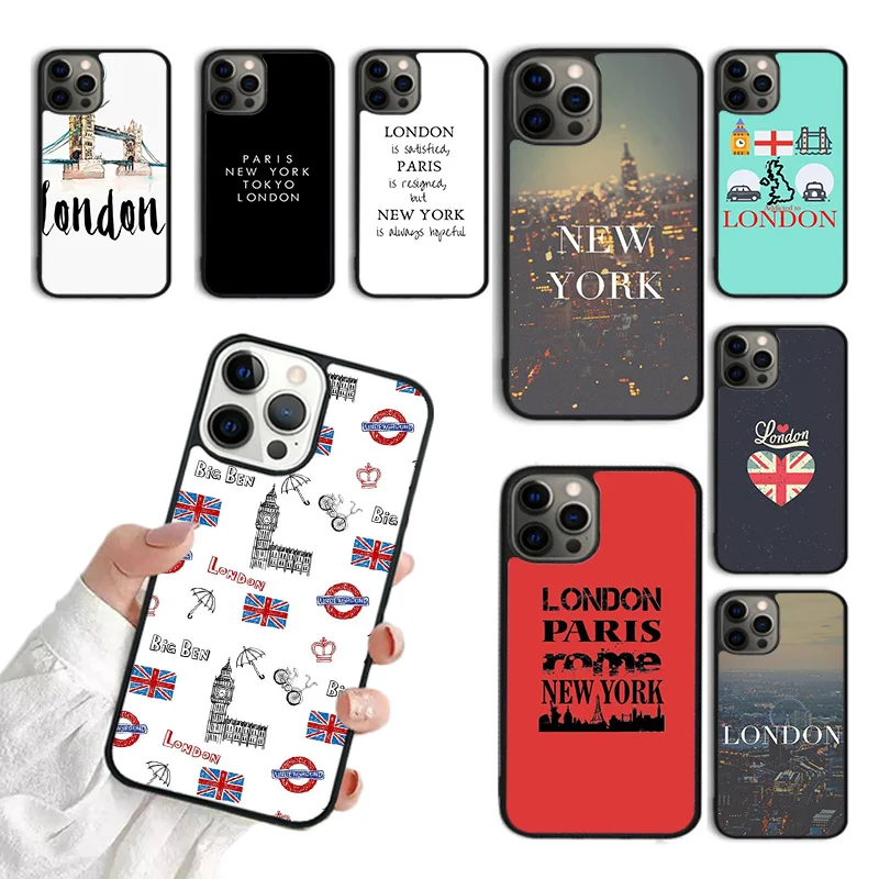 London Paris New York City Phone Case For iPhone 15 16 SE2020 11 12 13 14 Pro Max Mini Cover For iPhone Max 6 7 8 Plus Fundas